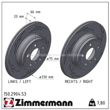 Bromsskiva, Bakaxel — Bakaxel från Autofrance