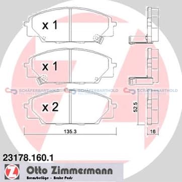 Bromsbeläggssats, Framaxel från Autofrance
