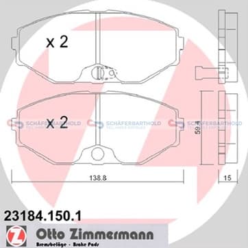 Bromsbeläggssats, Framaxel från Autofrance