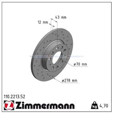 Bromsskiva, Bakaxel — Bakaxel från Autofrance