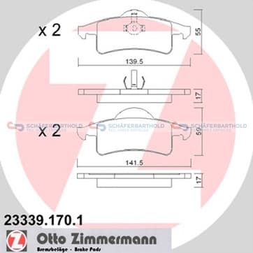 Bromsbeläggssats, Bakaxel — Bakaxel från Autofrance