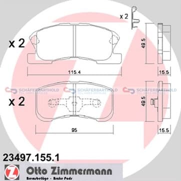 Bromsbeläggssats, Framaxel från Autofrance