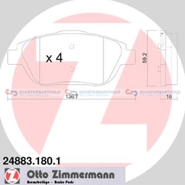 Bromsbeläggssats, Framaxel från Autofrance