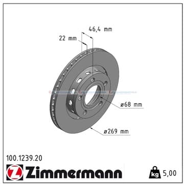 Bromsskiva, Bakaxel — Bakaxel från Autofrance