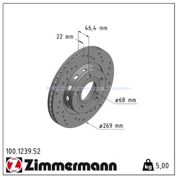 Bromsskiva, Bakaxel — Bakaxel från Autofrance