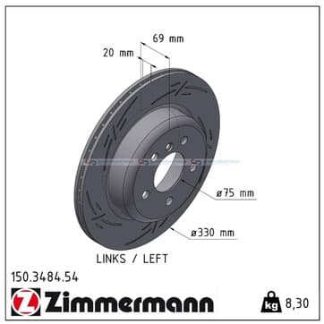 Bromsskiva, Bakaxel vänster — Bakaxel vänster från Autofrance