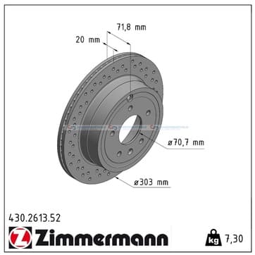 Bromsskiva, Bakaxel — Bakaxel från Autofrance