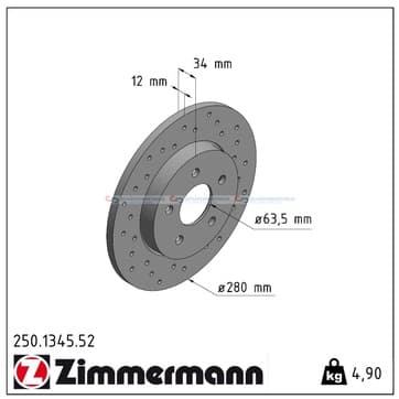 Bromsskiva, Bakaxel — Bakaxel från Autofrance
