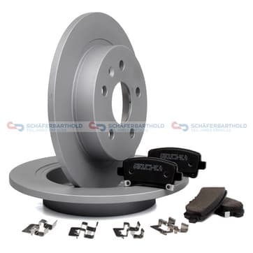 Bromssats, skivbroms, Bakaxel — Bakaxel från Autofrance