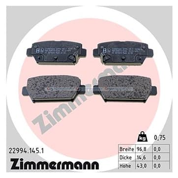 Bromsbeläggssats, Bakaxel — Bakaxel från Autofrance