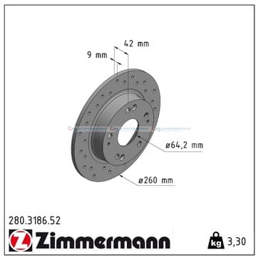 Bromsskiva, Bakaxel — Bakaxel från Autofrance