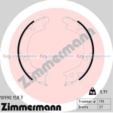Bromsbandssats, parkeringsbroms från Autofrance