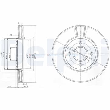 Bromsskiva ytterø-278mm från Autofrance