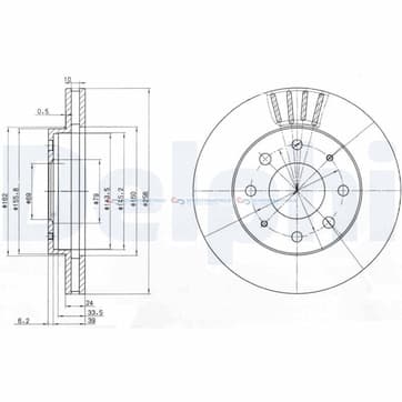 Bromsskiva ytterø-256mm från Autofrance