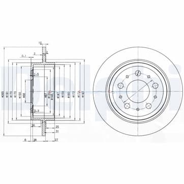 Bromsskiva ytterø-265mm från Autofrance