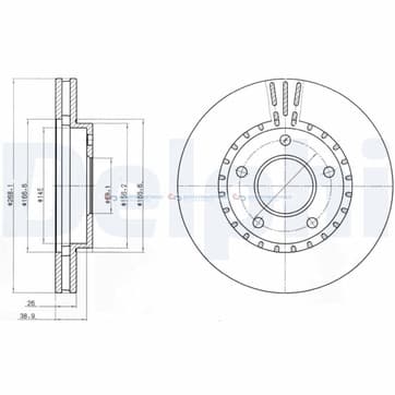 Bromsskiva ytterø-268mm från Autofrance