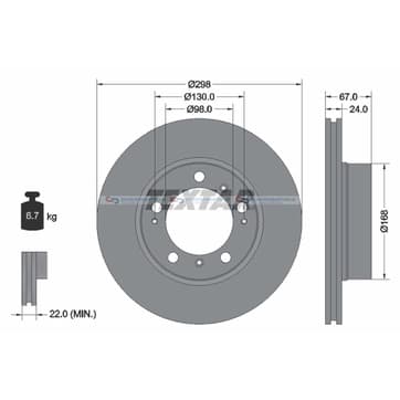 Bromsskiva ytterø-298mm från Autofrance