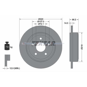 Bromsskiva ytterø-320mm från Autofrance