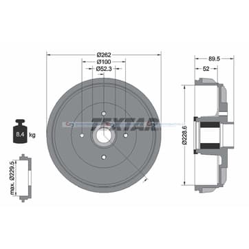 Bromstrumma 52 4 Ø-262mm från Autofrance