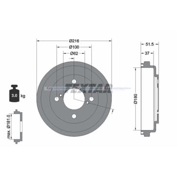 Bromstrumma 37 Ø-216mm från Autofrance