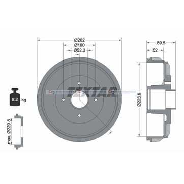 Bromstrumma 52 Ø-262mm från Autofrance