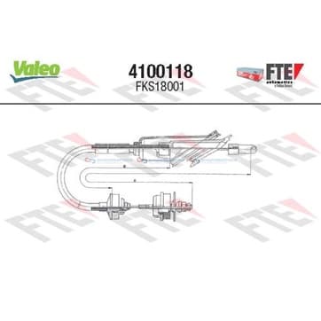 Vajer, kopplingsstyrning 640/396mm från Autofrance