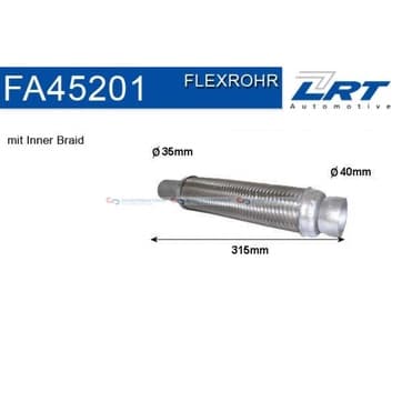 Flexrör, avgassystem 230,0mm innerväv från Autofrance