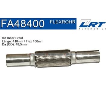 Flexrör, avgassystem Ø-48,5 100mm innerväv från Autofrance