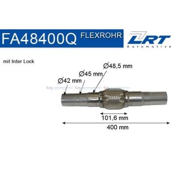 Flexrör, avgassystem Ø-48,5 101,6mm Inter Lock från Autofrance