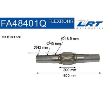 Flexrör, avgassystem Ø-48,5 200mm Inter Lock från Autofrance