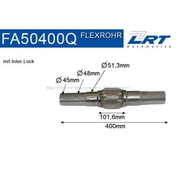 Flexrör, avgassystem Ø-51,3 101,6mm Inter Lock från Autofrance