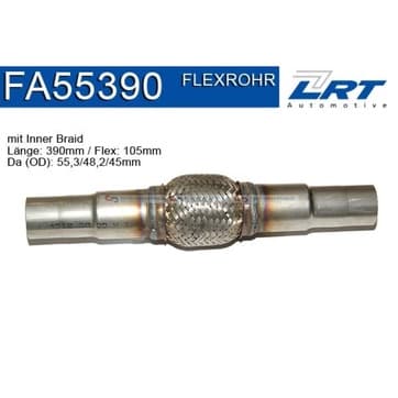 Flexrör, avgassystem Ø-55,3 105mm innerväv från Autofrance