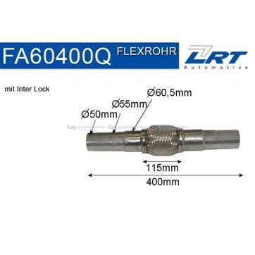 Flexrör, avgassystem Ø-60,5 115mm Inter Lock från Autofrance