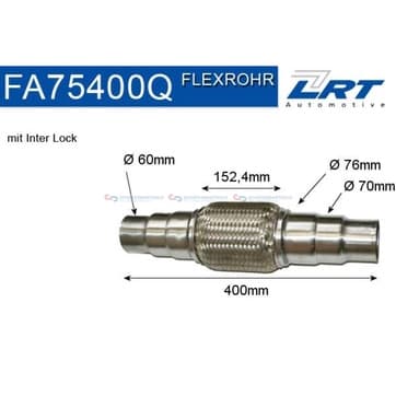 Flexrör, avgassystem Ø-76 152,4mm Inter Lock från Autofrance