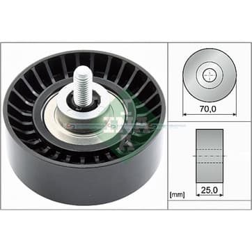 Styrrulle, flerspårsrem Ø-70x 25mm från Autofrance