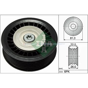Styrrulle, flerspårsrem Ø-81x 26mm från Autofrance
