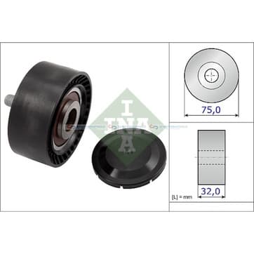 Styrrulle, flerspårsrem Ø-75x 32mm från Autofrance