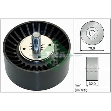 Styrrulle, flerspårsrem Ø-70x 32mm från Autofrance