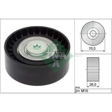 Styrrulle, flerspårsrem Ø-70x 26mm från Autofrance