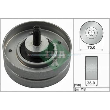 Styrrulle, flerspårsrem Ø-70x 26mm från Autofrance