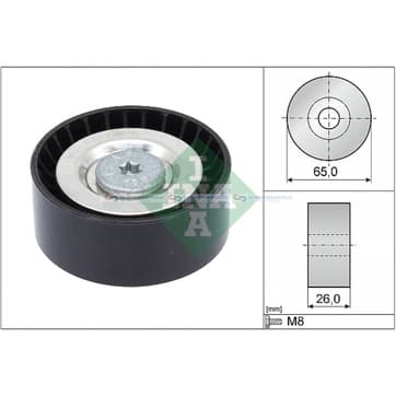 Styrrulle, flerspårsrem Ø-65x 26mm från Autofrance