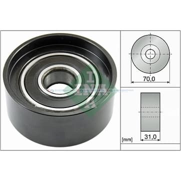 Styrrulle, flerspårsrem Ø-70x 31mm från Autofrance