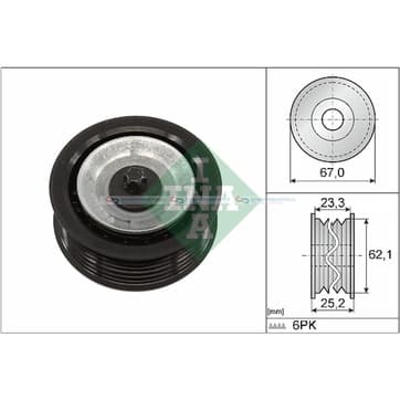 Styrrulle, flerspårsrem Ø-67x 25,2mm från Autofrance