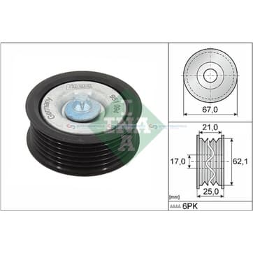 Styrrulle, flerspårsrem Ø-67x 25mm från Autofrance