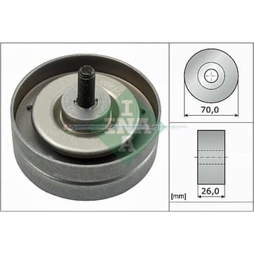 Styrrulle, flerspårsrem Ø-70x 26mm från Autofrance