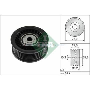Styrrulle, flerspårsrem Ø-77x 30,2mm från Autofrance