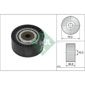 Styrrulle, flerspårsrem Ø-70x 30mm från Autofrance