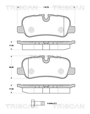 Bromsklossar bak — Bakaxel från TRISCAN