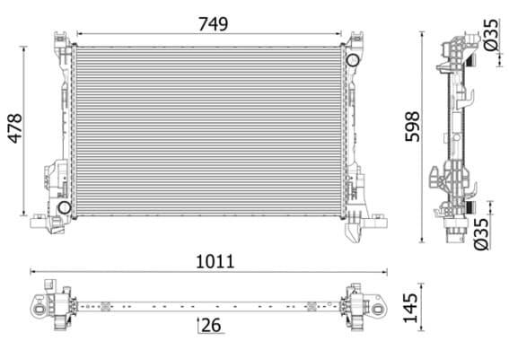 2637 000P Kylare motorkylning