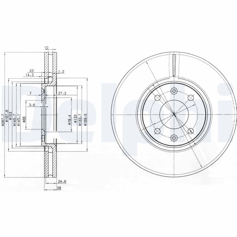Bromsskiva — Framaxel från DELPHI